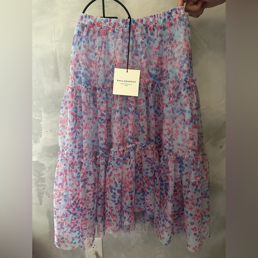 Philosophy Multicolor Floral Midi Skirt